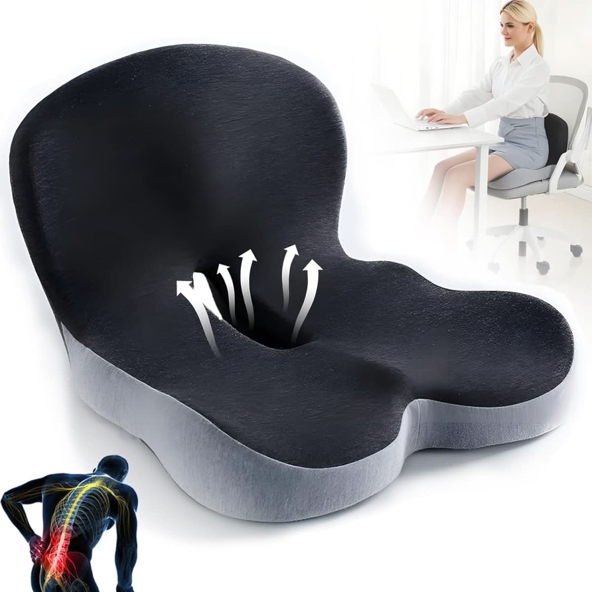 Ergonomic Memory Foam Lumbar Support Cushion — Chair & Car 11