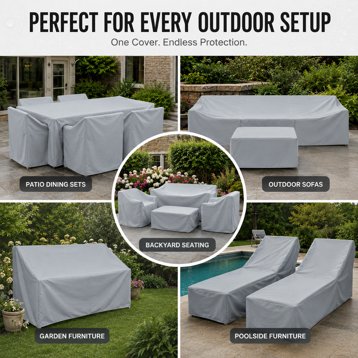 EVERDRAPE Outdoor Furniture Cover — UV & Rain Protection 6