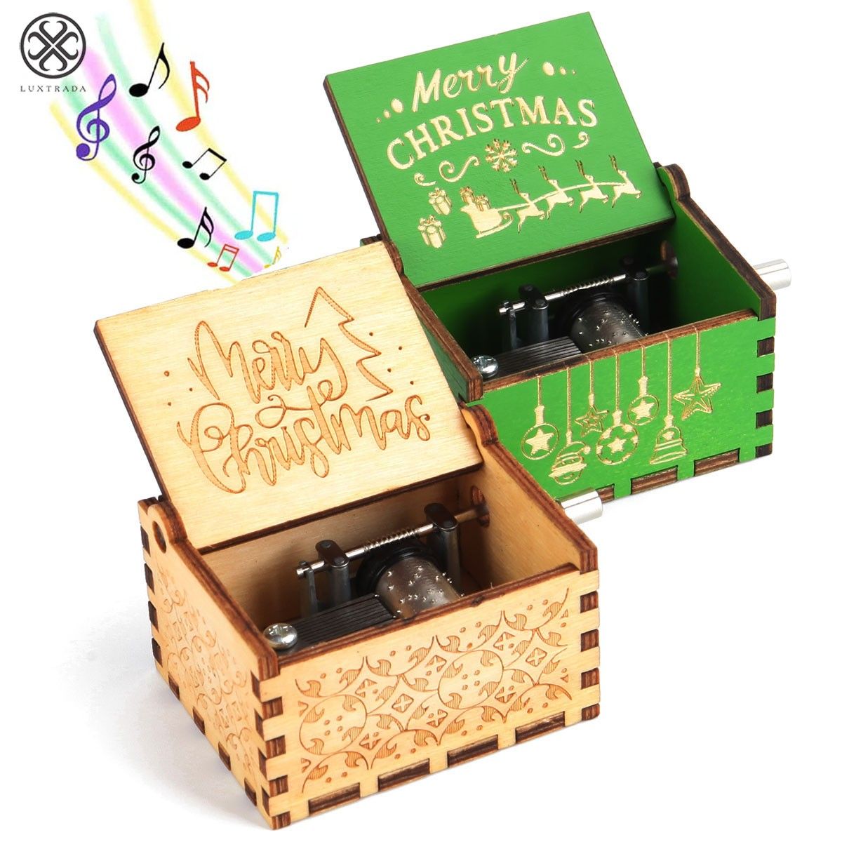 Christmas Music Box — Hand-Wound Festive Holiday Decor 2