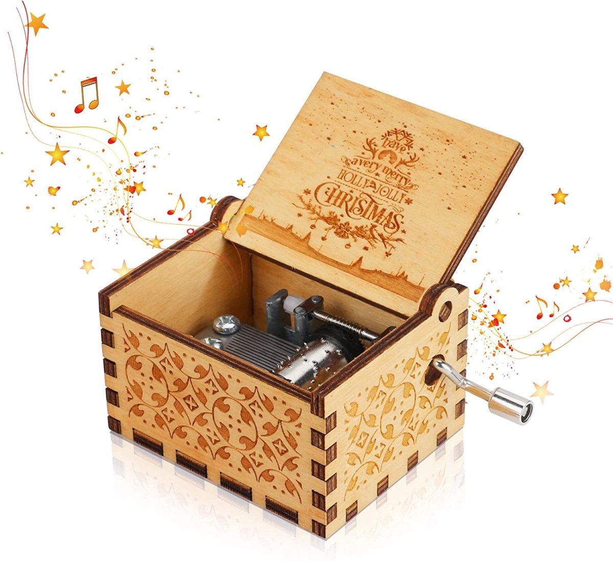 Christmas Music Box — Hand-Wound Festive Holiday Decor 5