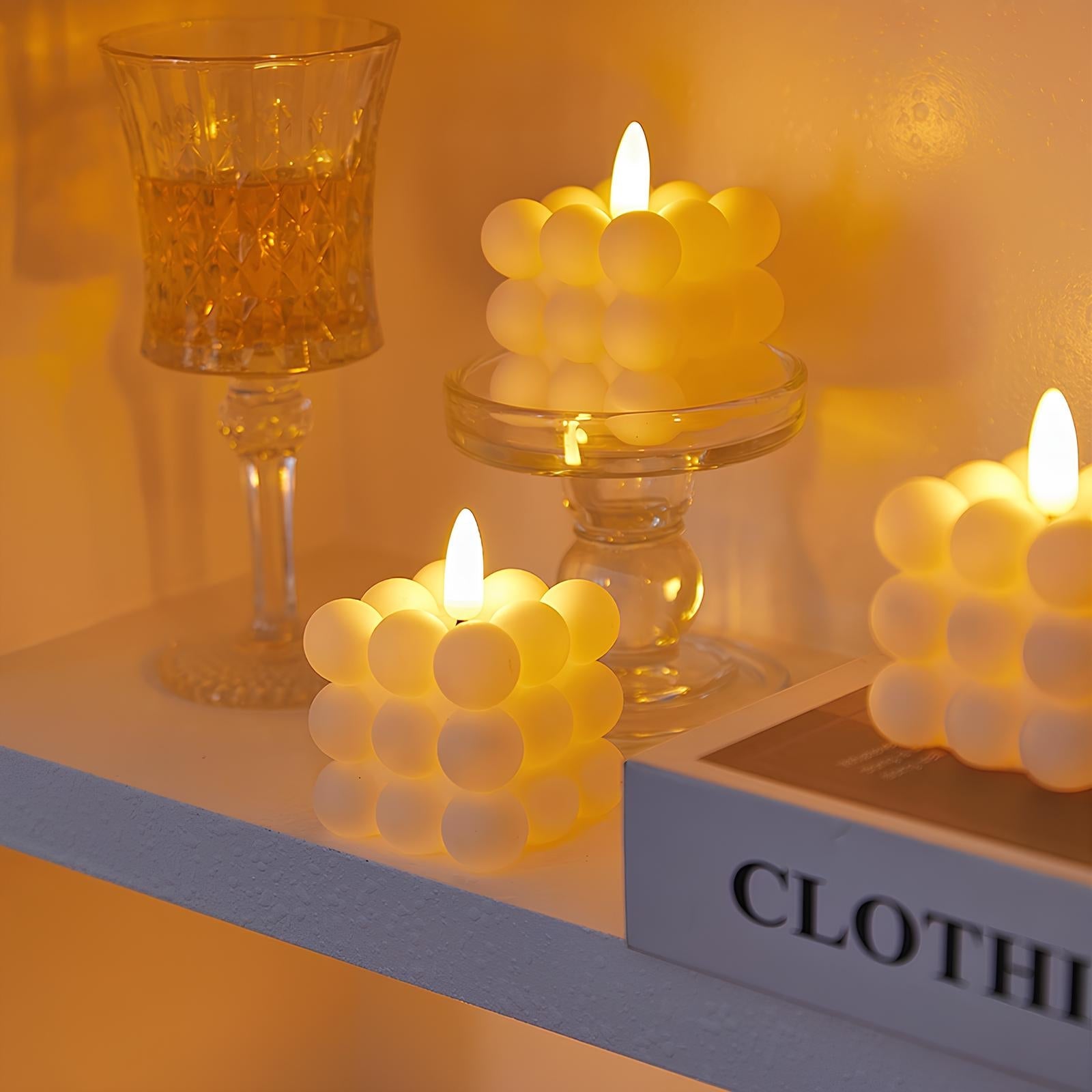 Flameless LED Block Candles — Realistic Flickering Glow 4