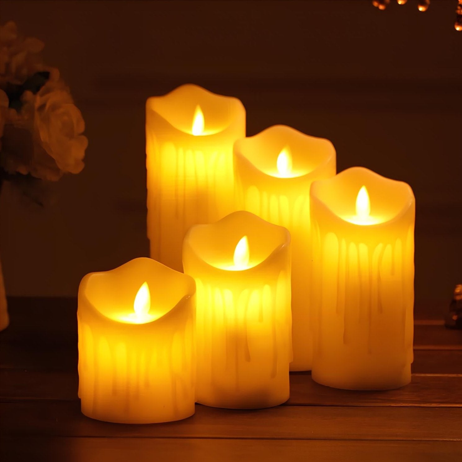 Flameless LED Block Candles — Realistic Flickering Glow 7