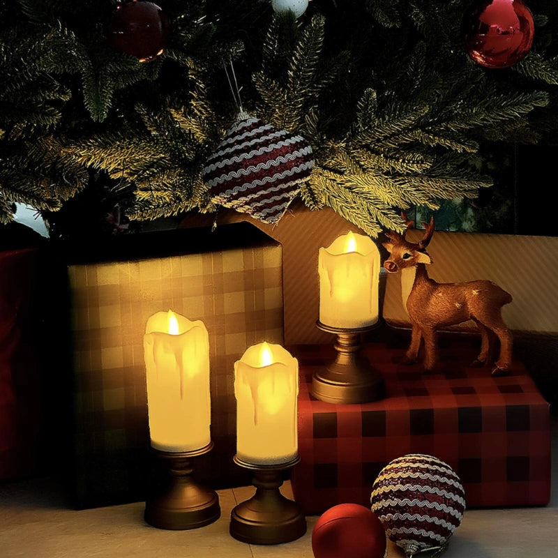 Flameless LED Block Candles — Realistic Flickering Glow 9
