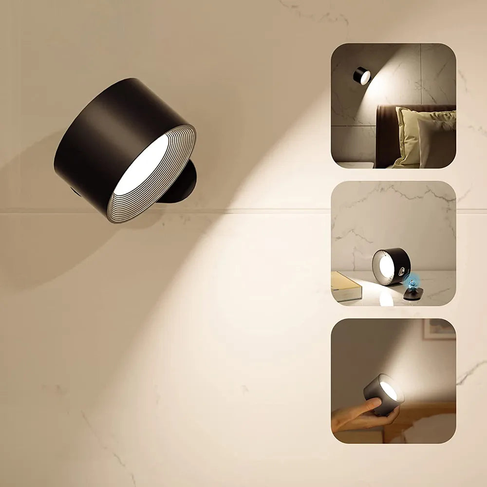 FlexiGlow Wireless Wall Light — Dimmable 360° Rechargeable 8