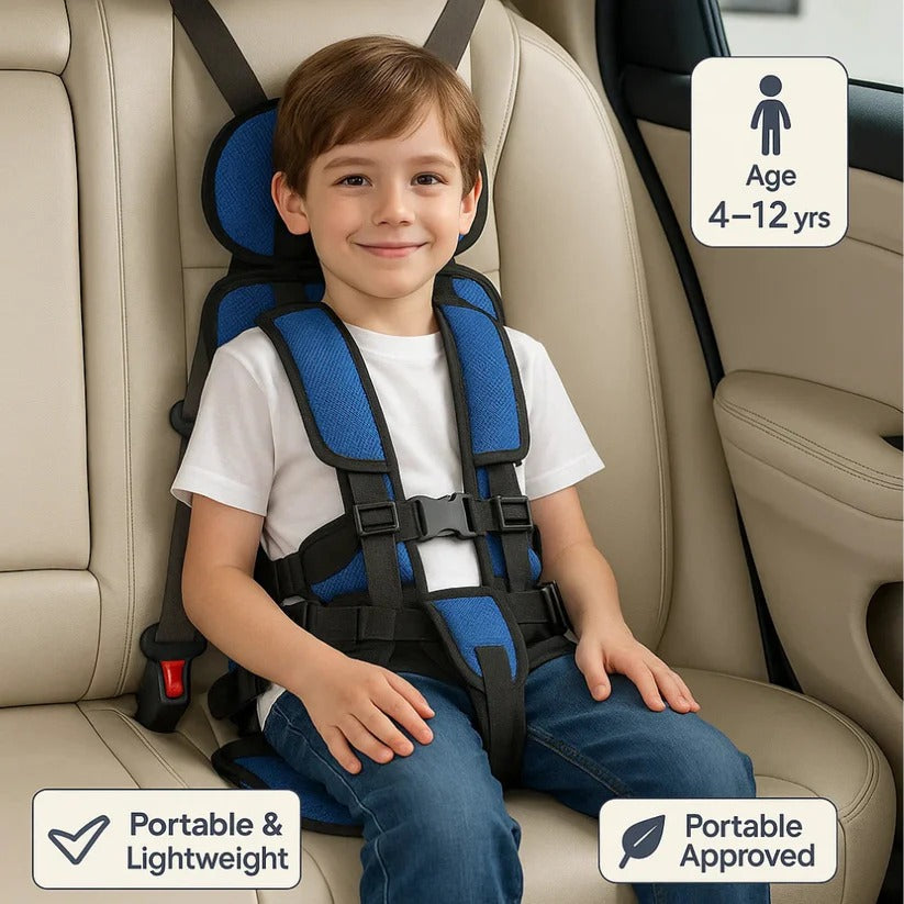 Foldable Child Travel Booster Seat with 5-Point Harness 9
