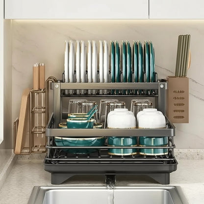 Foldable Stainless Steel Dish Rack with Silicone Feet 11