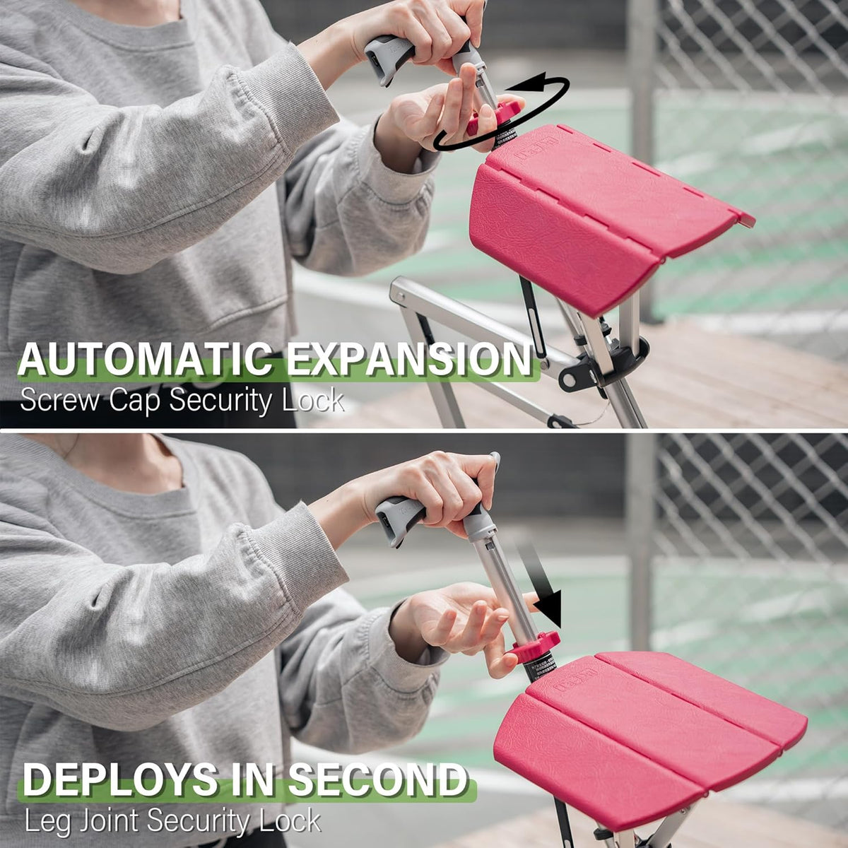 Foldable Trekking Pole with Built-In Seat — Lightweight 13