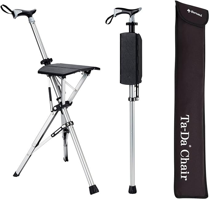 Foldable Trekking Pole with Built-In Seat — Lightweight 16