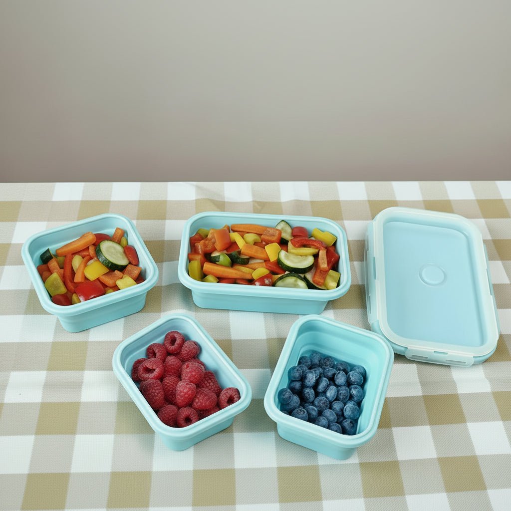 FOODSTACK Collapsible Silicone Lunch Box Set — BPA-Free 2