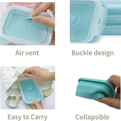 FOODSTACK Collapsible Silicone Lunch Box Set — BPA-Free 4