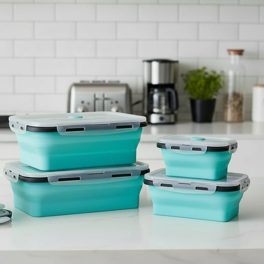 FOODSTACK Collapsible Silicone Lunch Box Set — BPA-Free 1