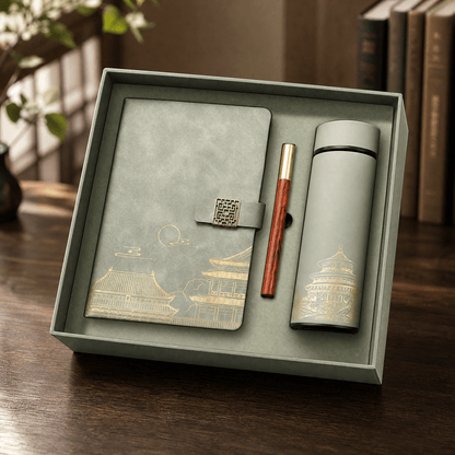 Gift for Men — Forbidden City Notebook, Thermos & Pen Set 1