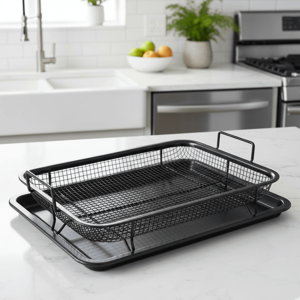 Air Fryer Accessories — FryMaster Non-Stick Stackable Rack Set 2
