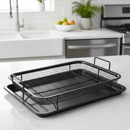Air Fryer Accessories — FryMaster Non-Stick Stackable Rack Set 2