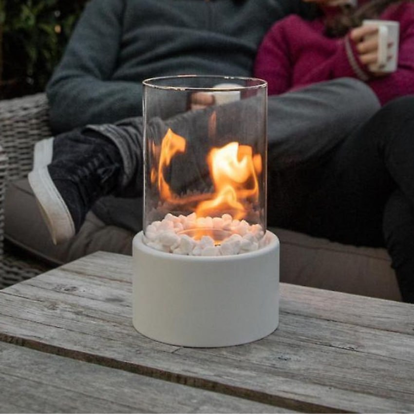 Glass Cylinder Tabletop Bioethanol Fireplace — Indoor & Outdoor 11