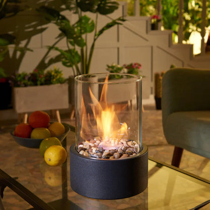 Glass Cylinder Tabletop Bioethanol Fireplace — Indoor & Outdoor 3