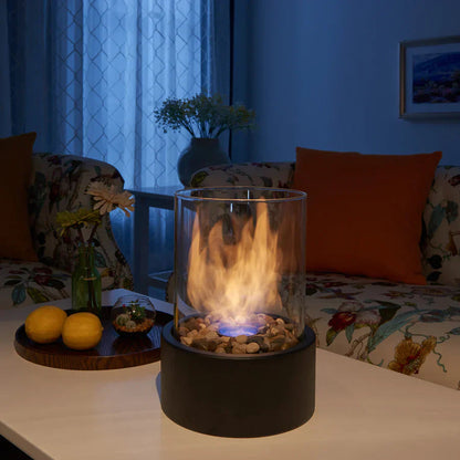 Glass Cylinder Tabletop Bioethanol Fireplace — Indoor & Outdoor 4