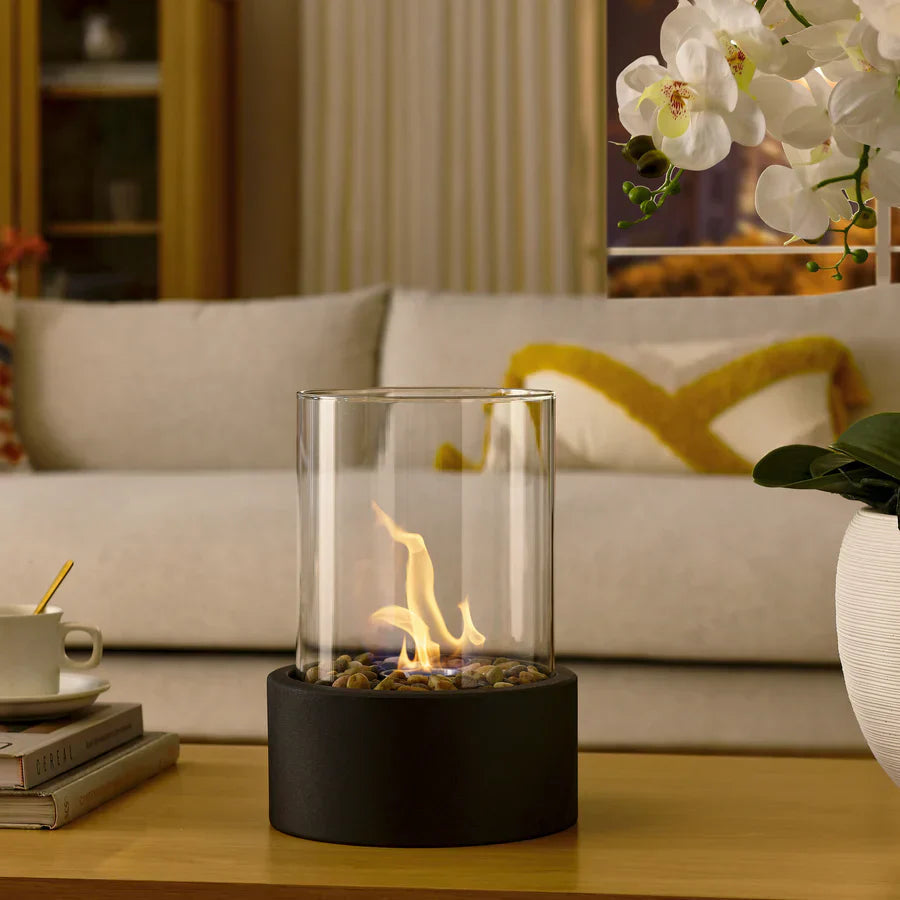 Glass Cylinder Tabletop Bioethanol Fireplace — Indoor & Outdoor 5