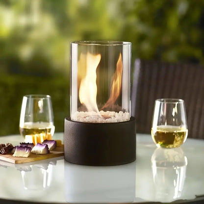 Glass Cylinder Tabletop Bioethanol Fireplace — Indoor & Outdoor 8