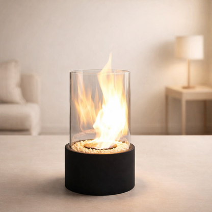 Glass Cylinder Tabletop Bioethanol Fireplace — Indoor & Outdoor 1