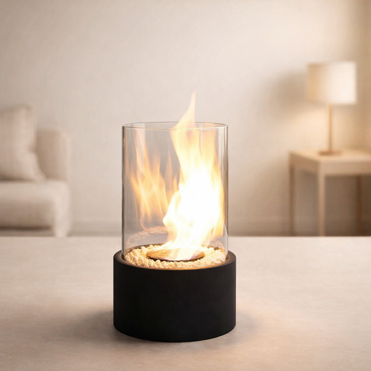 Glass Cylinder Tabletop Bioethanol Fireplace — Indoor & Outdoor 1