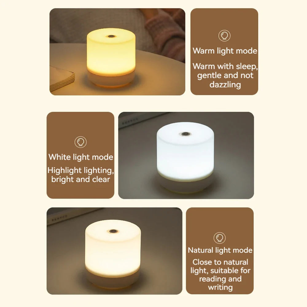 GlowEase Compact LED Night Light with Touch Dimming 6