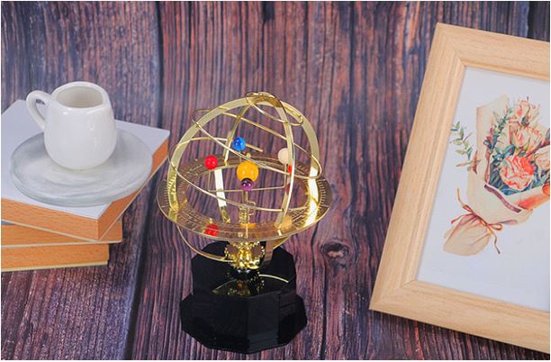 Grand Orrery Solar System Model — Handcrafted Brass Planets 1
