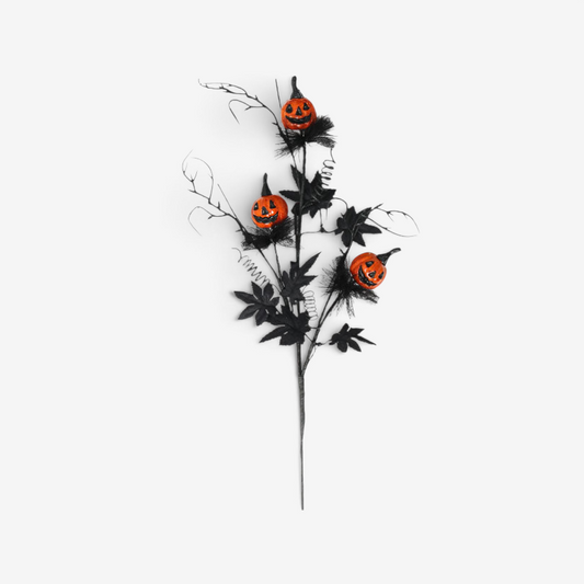 Halloween Black Pumpkin Branch Decoration — Set of 2 1