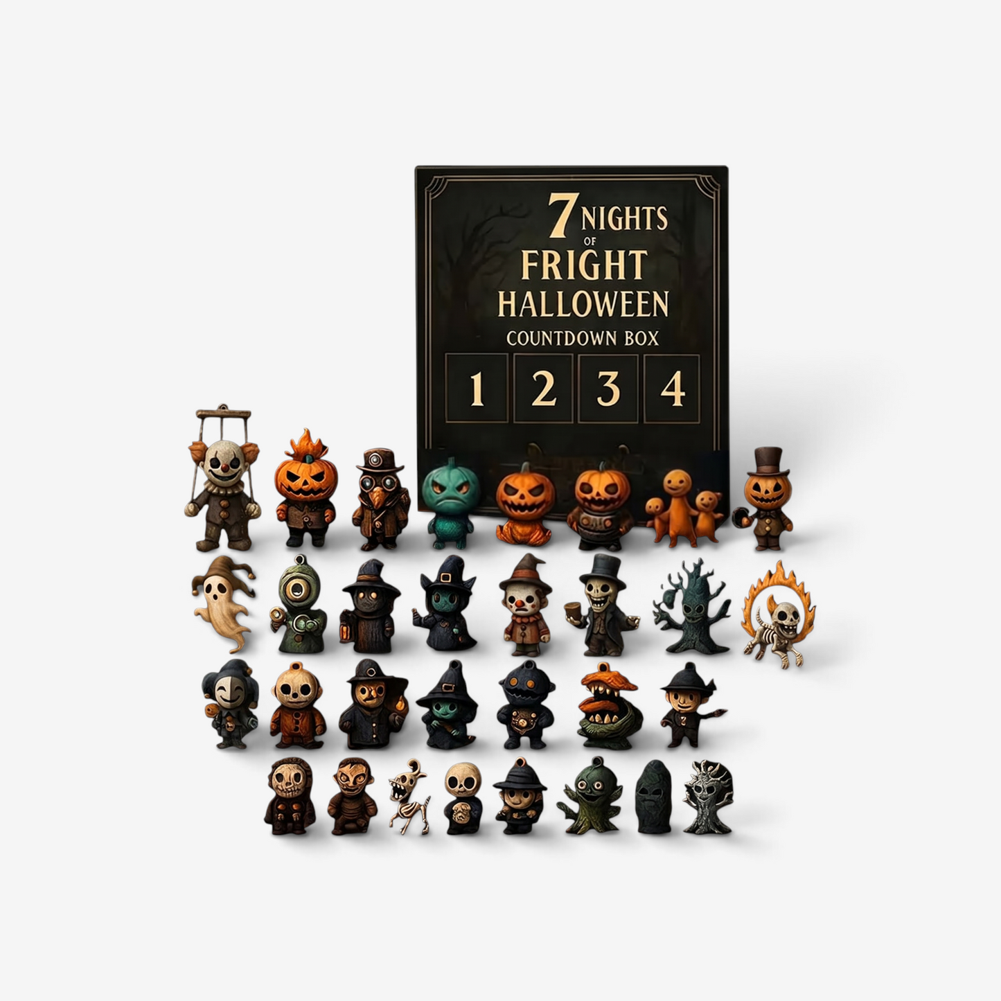 Halloween Countdown Box — 31 Mini PVC Figures & Decorations 1