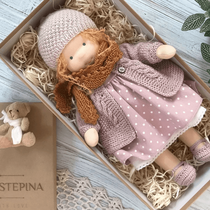 Handmade Waldorf Doll — Soft Natural Wool & Cotton 4