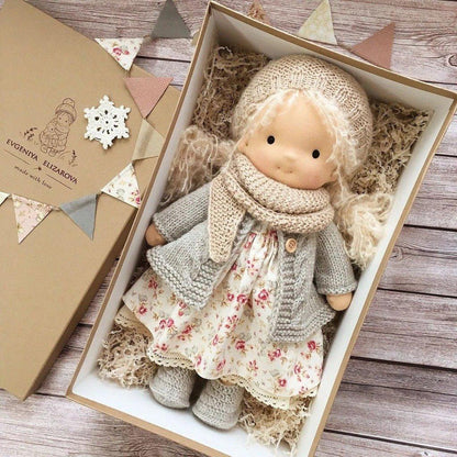 Handmade Waldorf Doll — Soft Natural Wool & Cotton 6