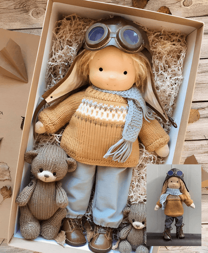 Handmade Waldorf Doll — Soft Natural Wool & Cotton 1