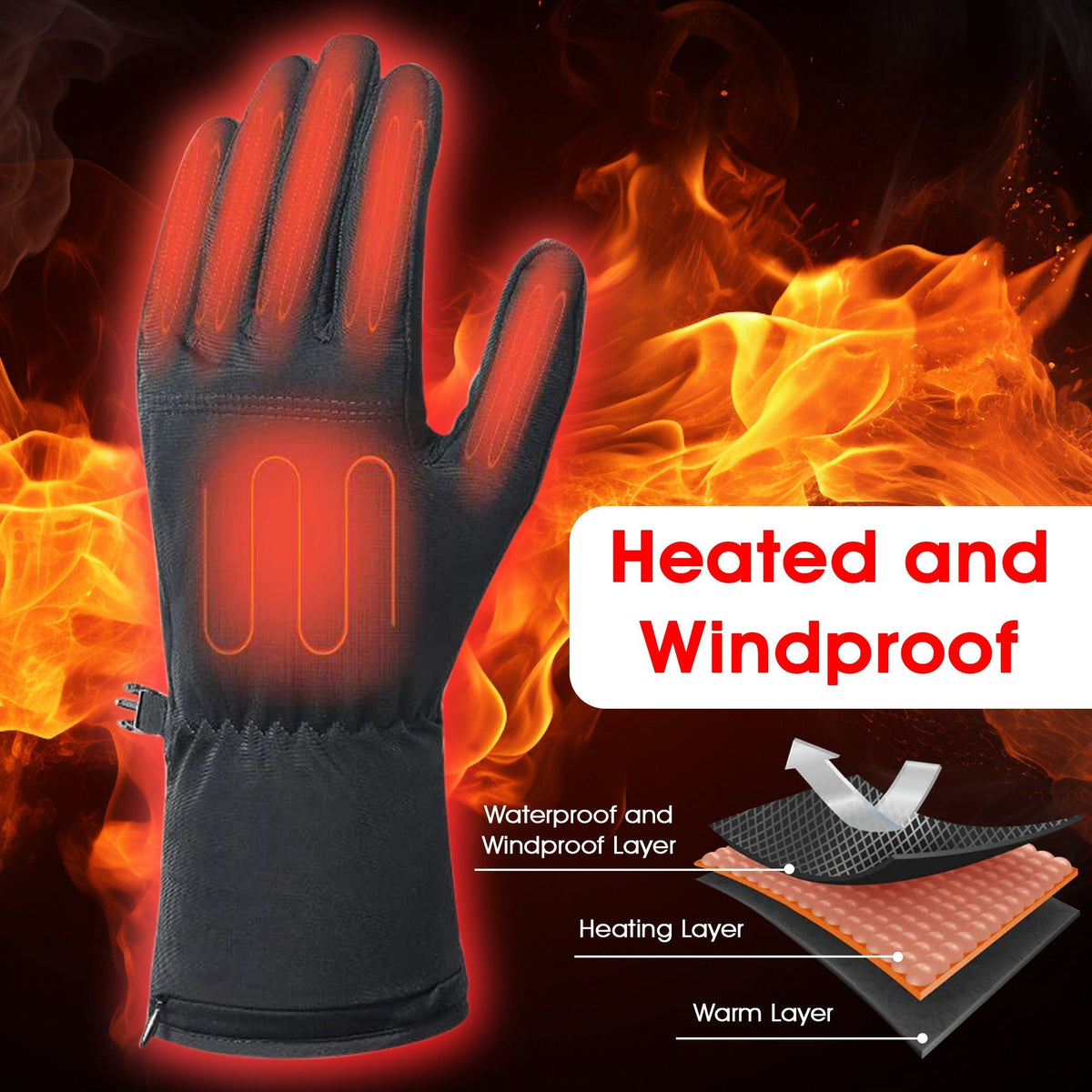Rechargeable Heated Winter Gloves — 3 Heat Settings 5