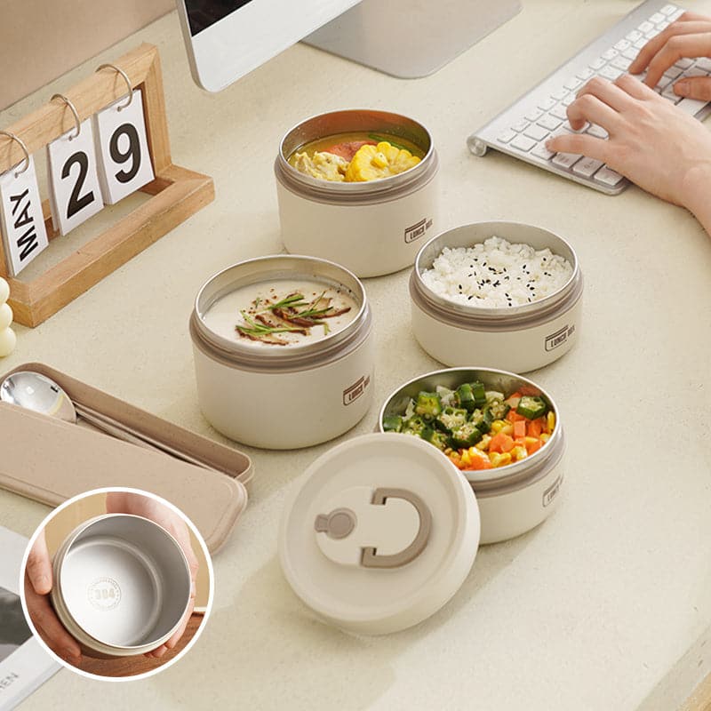 HEATLOX Insulated Lunch Box — Double-Wall Stainless Steel 4h Warm 9