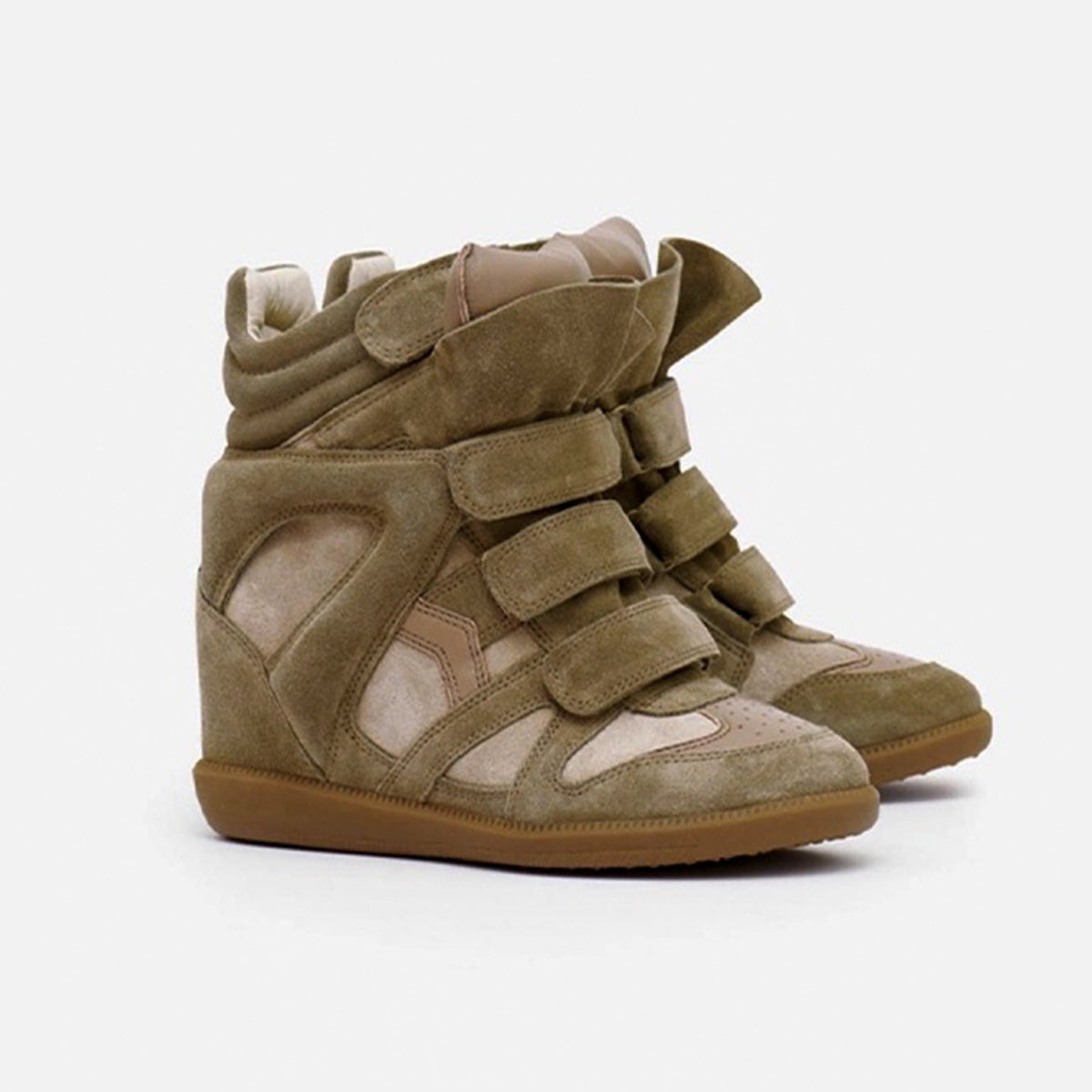Wedge Sneakers Women — Hidden 5cm Heel High-Top Velcro 12