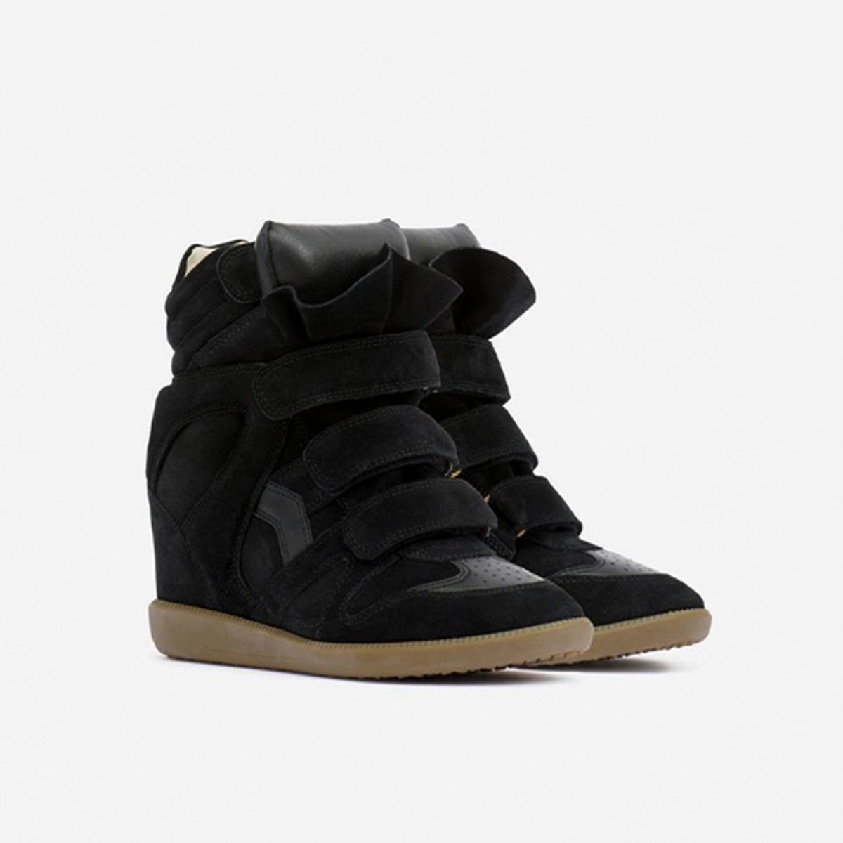 Wedge Sneakers Women — Hidden 5cm Heel High-Top Velcro 13
