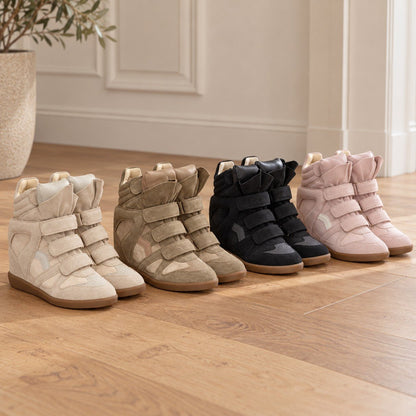 Wedge Sneakers Women — Hidden 5cm Heel High-Top Velcro 3