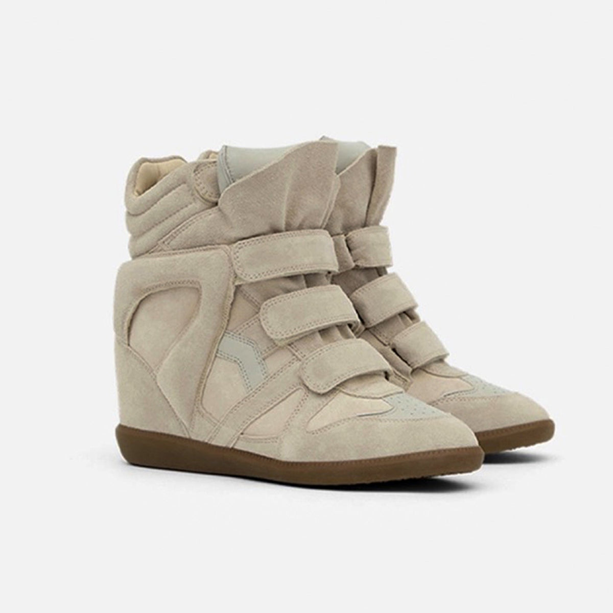 Wedge Sneakers Women — Hidden 5cm Heel High-Top Velcro 7