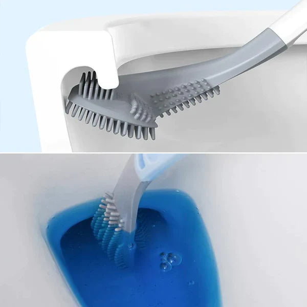 HygieneSwipe Flexible Flat-Head Toilet Brush & Wall Holder 12
