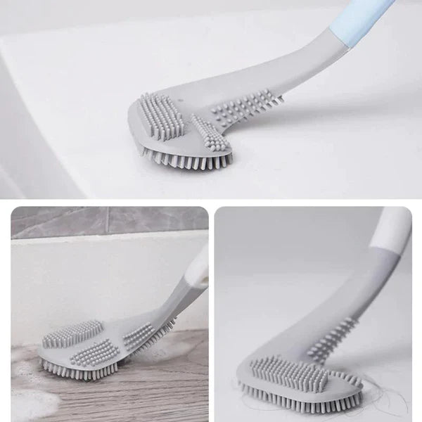 HygieneSwipe Flexible Flat-Head Toilet Brush & Wall Holder 14
