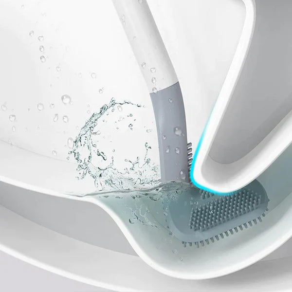 HygieneSwipe Flexible Flat-Head Toilet Brush & Wall Holder 7
