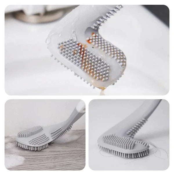 HygieneSwipe Flexible Flat-Head Toilet Brush & Wall Holder 9