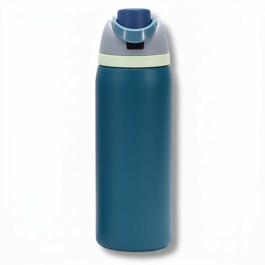 Insulated Water Bottle with Built-In Straw — Stainless Steel 10