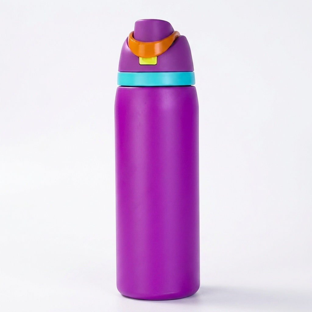 Insulated Water Bottle with Built-In Straw — Stainless Steel 3