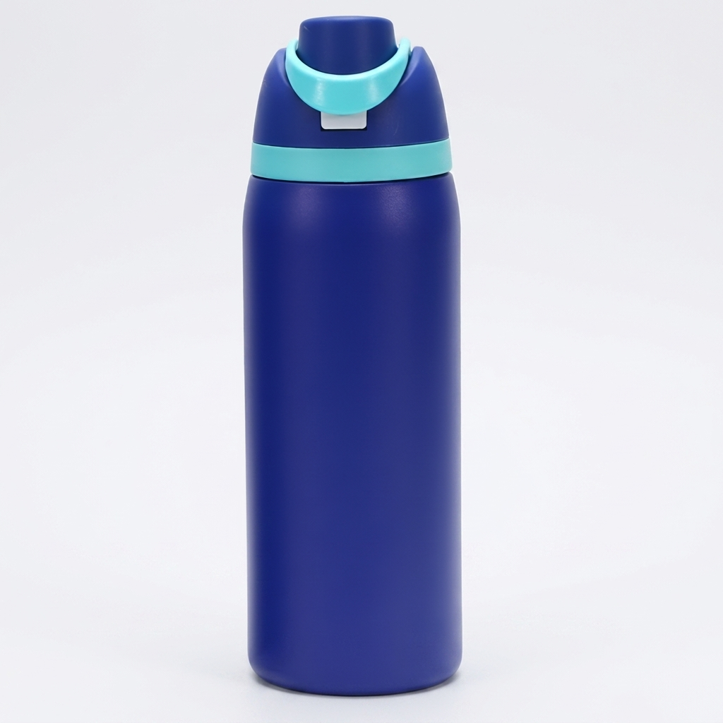 Insulated Water Bottle with Built-In Straw — Stainless Steel 6