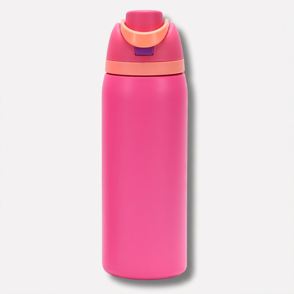 Insulated Water Bottle with Built-In Straw — Stainless Steel 9