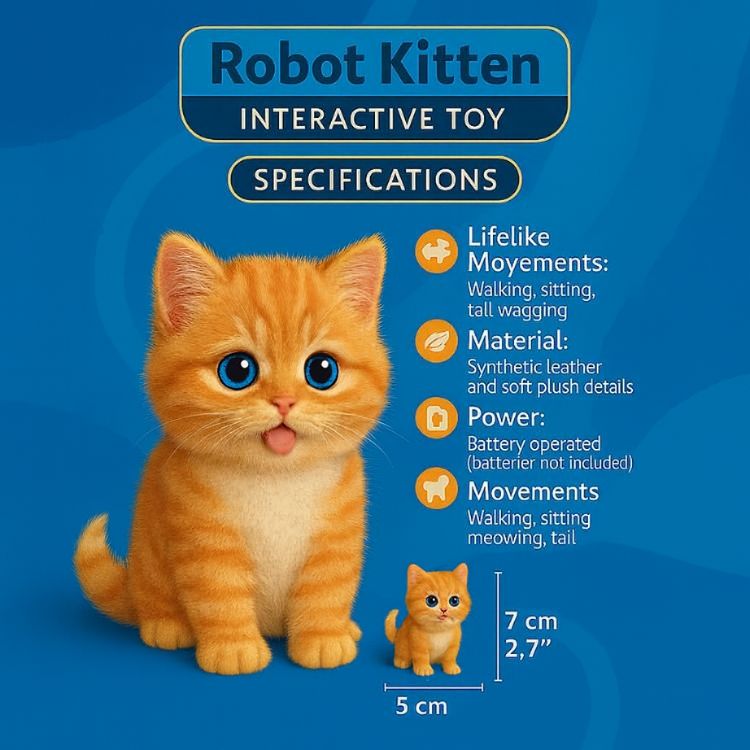 Interactive Plush Cat Toy — Realistic Movements & Sounds for Kids 5