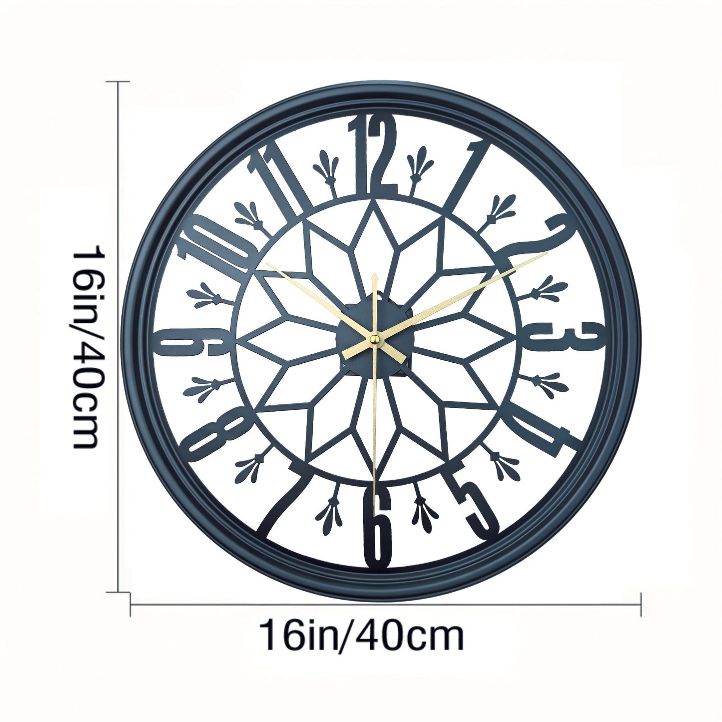Silent Industrial Metal Wall Clock — Vintage Non-Ticking 13