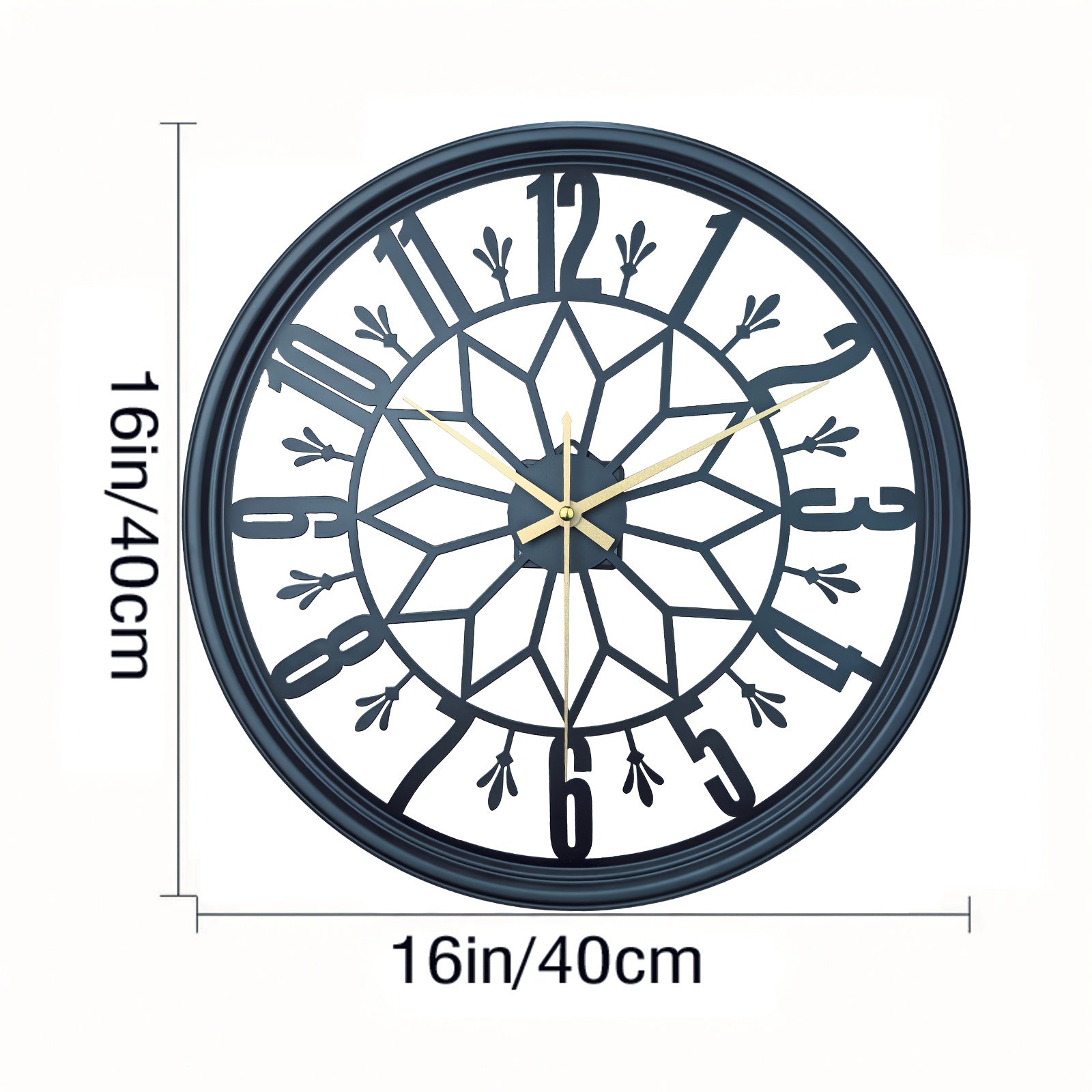Silent Industrial Metal Wall Clock — Vintage Non-Ticking 13
