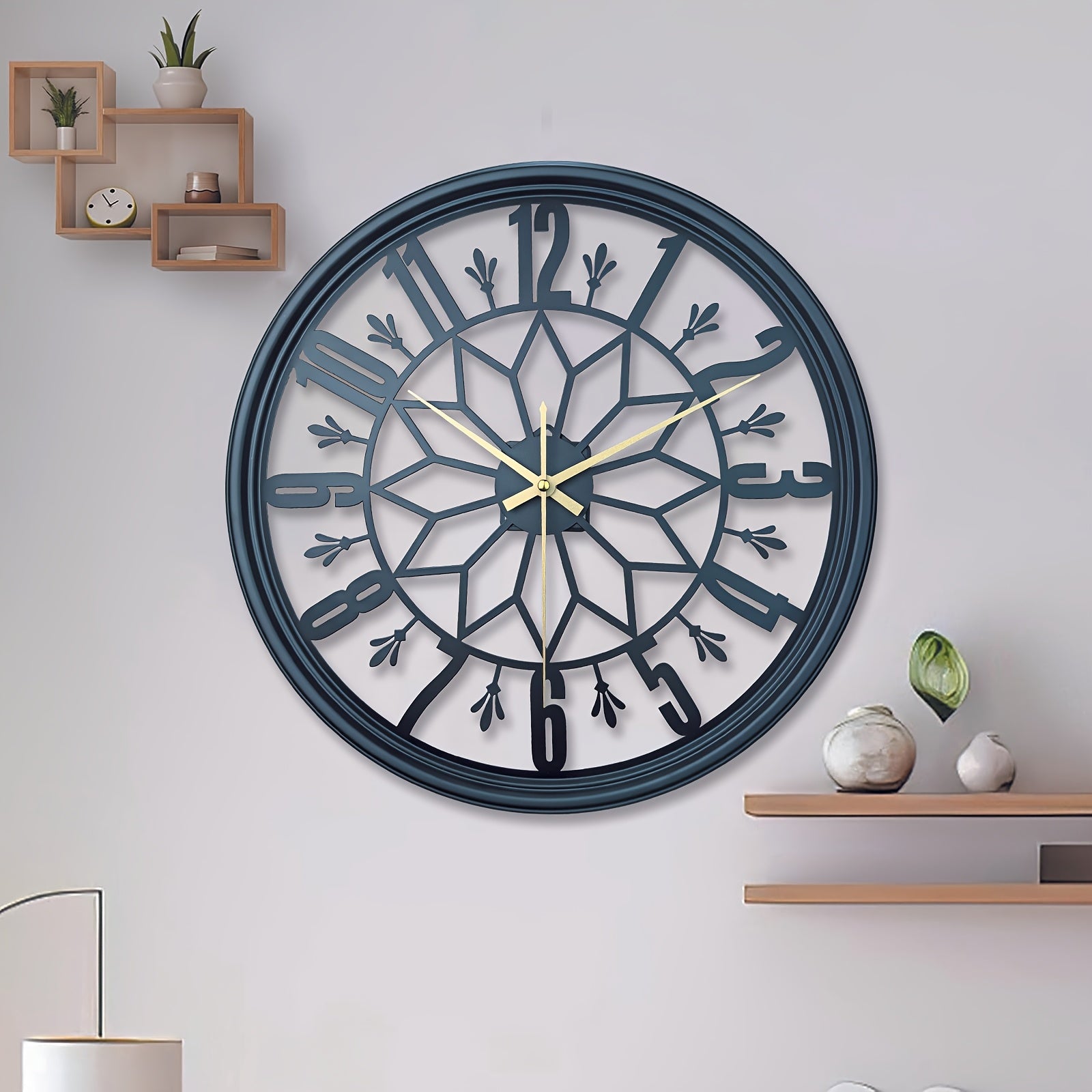Silent Industrial Metal Wall Clock — Vintage Non-Ticking 3